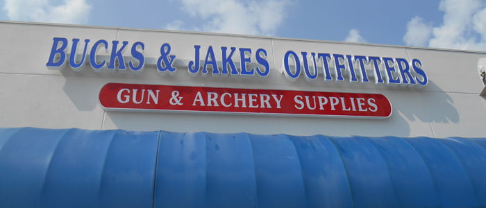 Buck and Jakes Outfitters Channel Letter Sign