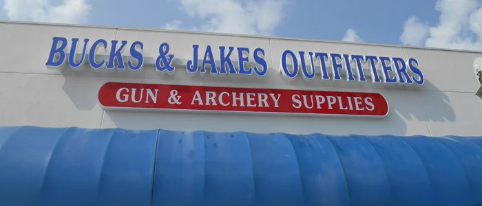 Buck and Jakes Outfitters Channel Letter Sign