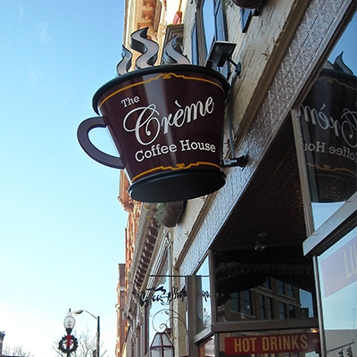 The Creme Coffee House Custom Sign