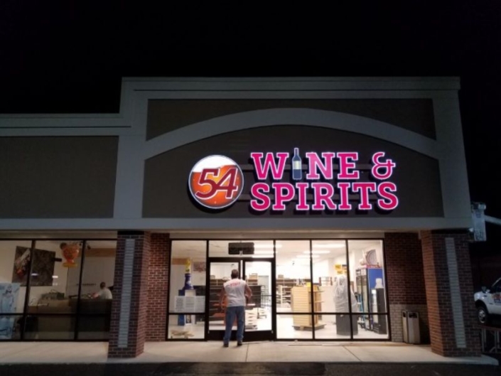 54 Wine and Spirits Sign